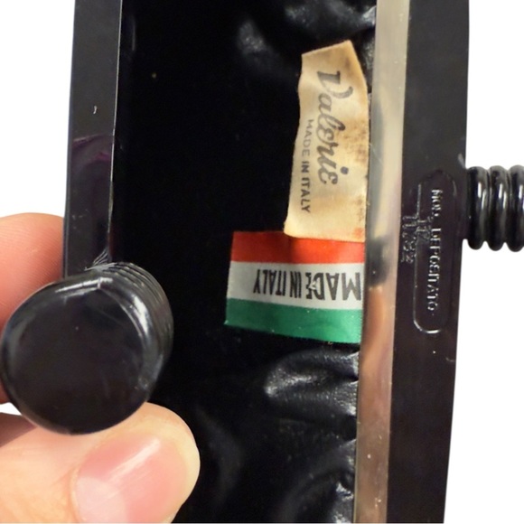 Vintage Valerie Made In Italy Green Snakeskin Classic Retro Kiss lock Clutch - Picture 5 of 15